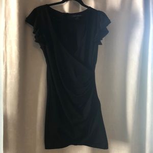 French connection ruffle sleeve black mini size 6